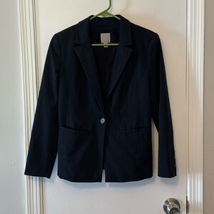 Black Halogen suit jacket with shoulder pads size 6P